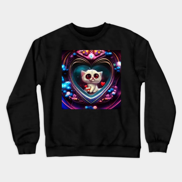 Valentine's Day Kitten Too Cute for Words Crewneck Sweatshirt by Nicky2342